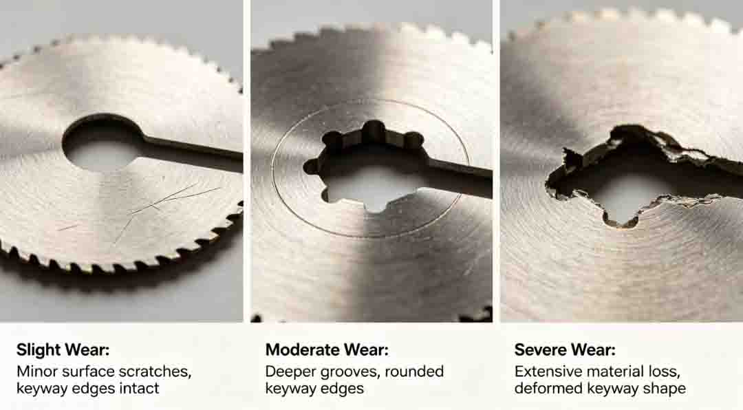Keyway wear morphology image Keyway wear morphology image